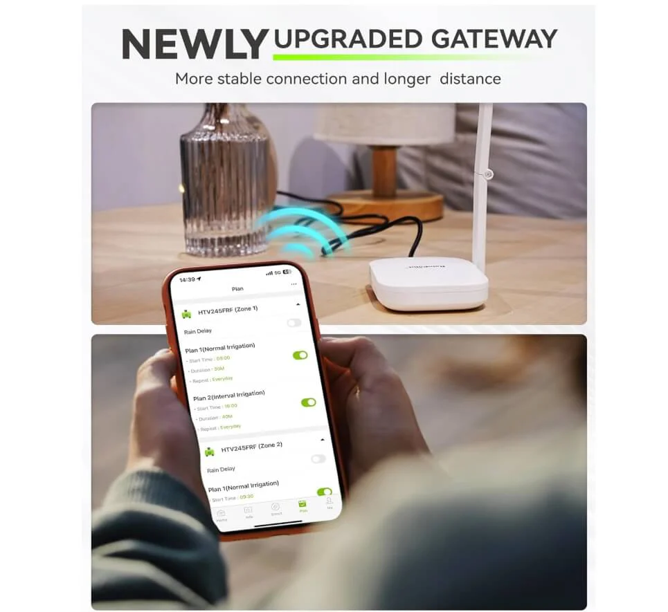 Promotional image of the RainPoint mobile app in action